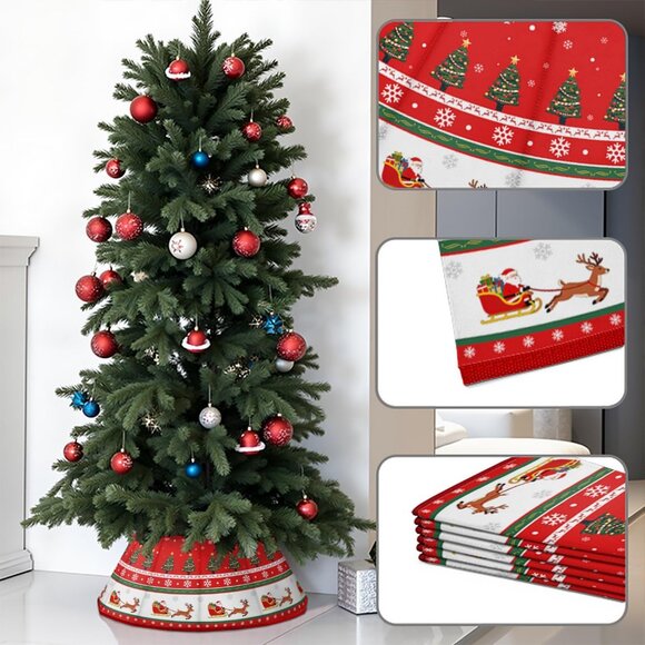 Christmas Tree Collar 25.6", Red Velvet Foldable, NIB - Picture 2 of 6